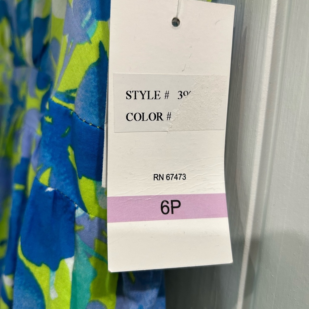 Taylor Floral Mini Dress in Blue and Green - Picture 4 of 5